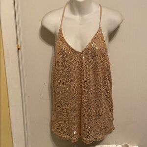 Miduo blouse gold colored sequined size M